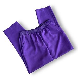 Vintage Women's Purple Elastic-Waist Trousers